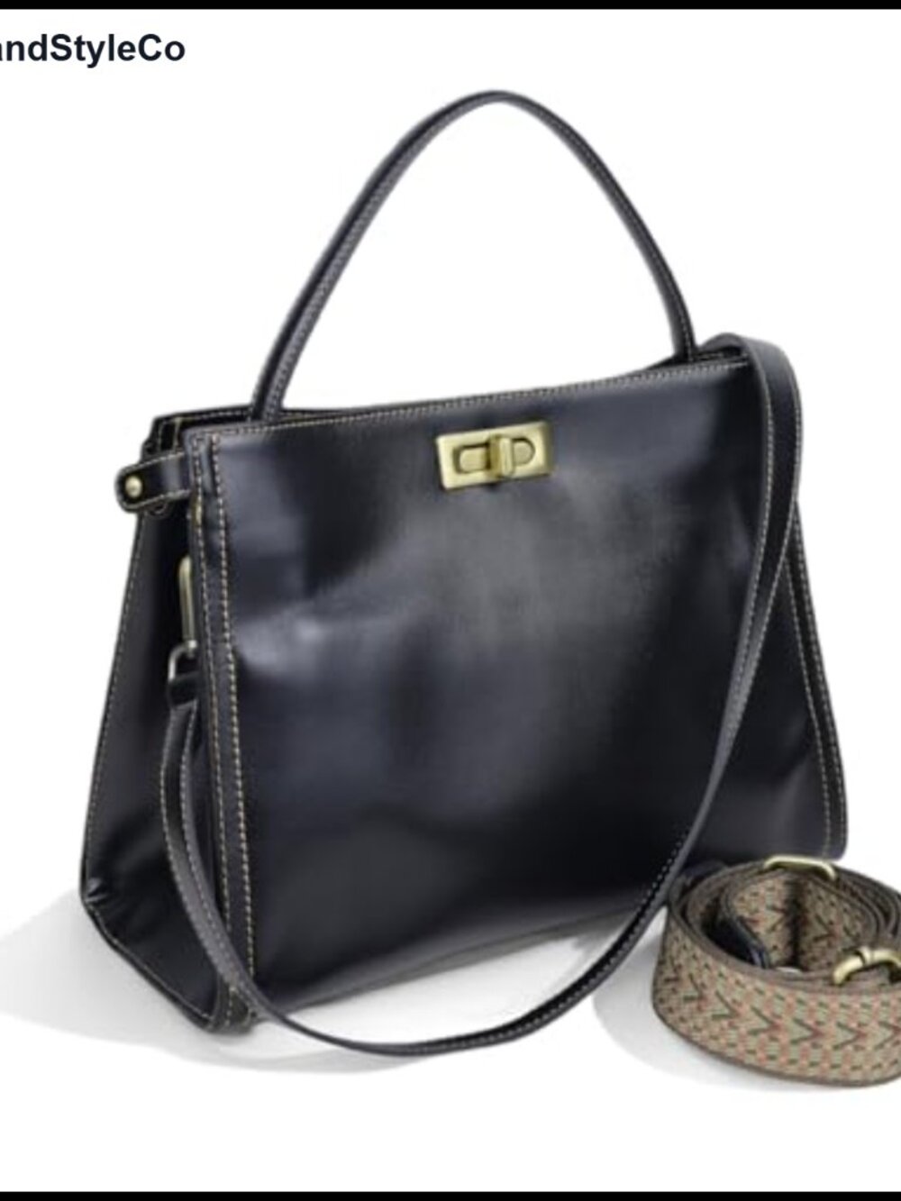 Genuine Leather Satchel Handbag 3-Way Crossbody Purse for Women